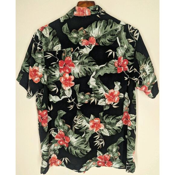 PARADISE COLLECTION Men's M Silk Hawaiian Tropical Button Down Shirt Vacation - Picture 3 of 7